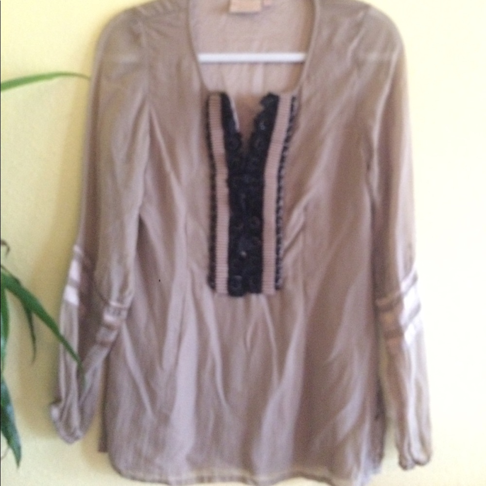 Taupe/Cafe au Lait colored tunic blouse